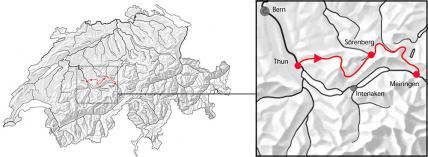 Top of Berner Oberland - Thun - Meiringen, Karte