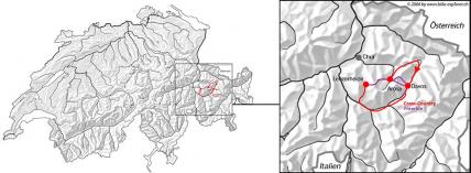 Grischatrail: Arosa - Lenzerheide, Karte