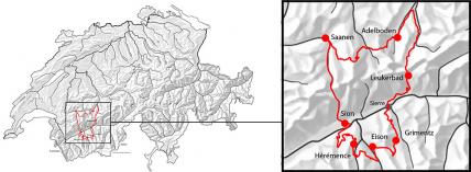 Top of Wallis - Rundtour: Sion - Sion, Karte