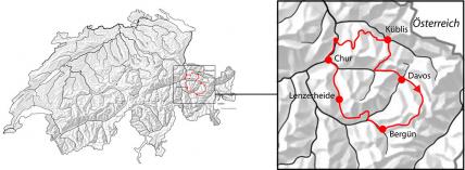 Graubünden Bike 90 - Ostrunde: Chur - Chur, Karte