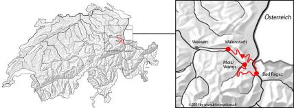Top of Heidiland - Wangs - Walenstadt, Karte