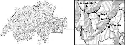 Mini-Transalp - pro: Lenzerheide - Pontresina, Karte