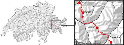 Graubünden-Cross-Trailrun - Chur - Pontresina, Karte