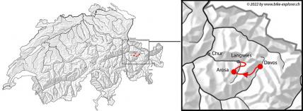 Walserweg: Davos - Langwies, Karte