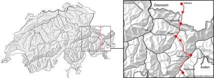 Karte Via Valtellina, nord